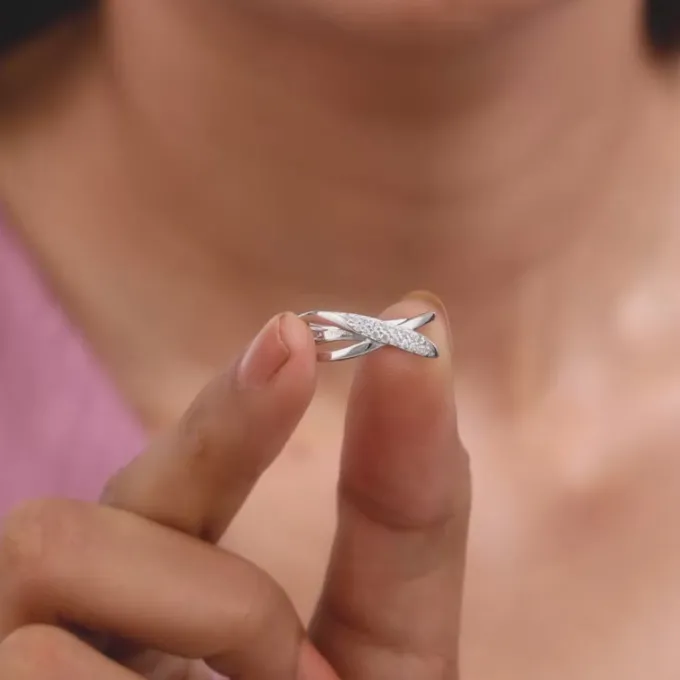 Kriti Sanon Silver Merging Orbits Ring