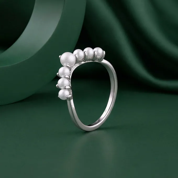 Kriti Sanon Silver Olivia Pearl Ring (Size 12)