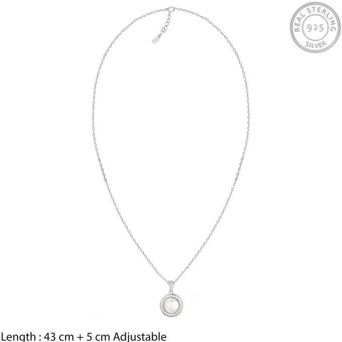 Kriti Sanon Silver Pearl Pendant with Link Chain