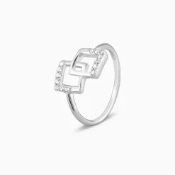 Kriti Sanon Silver Square Duo Ring