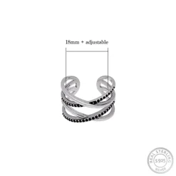 Kriti Sanon Silver Weave Black Zircon Ring