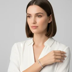 Kriti Sanon Silver Zircon Tennis Bracelet