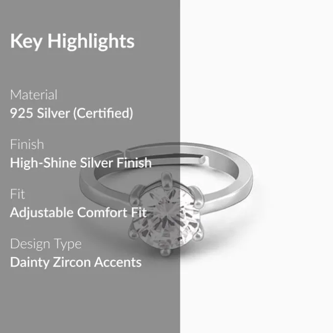 Kriti Sanon Silver Zircon Vintage Ring