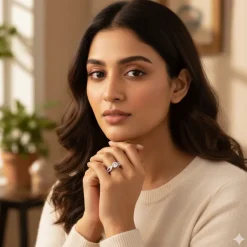Kriti Sanon Silver Zircon Elegant Loop Ring