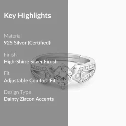 Kriti Sanon Silver Zircon Elegant Loop Ring