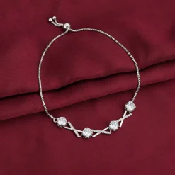 Kriti Sanon Silver Zircon Excess Bracelet