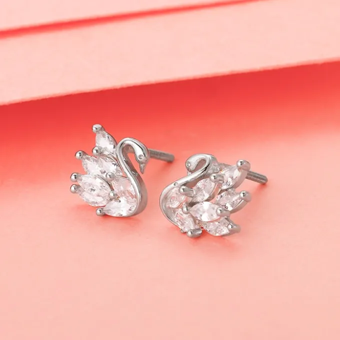 Manali's Shining Swan Studs