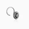 Oxidised Black Oval Stone Nose Pin