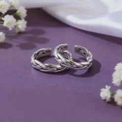 Oxidised Silver Aahana Toe Rings