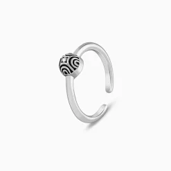 Oxidised Silver Akshara Toe Rings