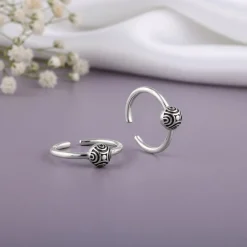 Oxidised Silver Akshara Toe Rings