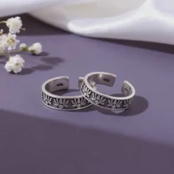 Oxidised Silver Alina Toe Rings