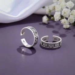Oxidised Silver Alina Toe Rings