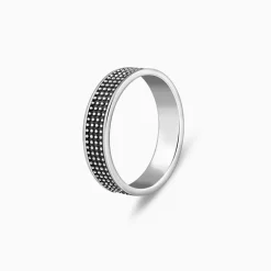 Oxidised Silver Alpha Ring For Him