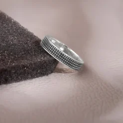 Oxidised Silver Alpha Ring For Him