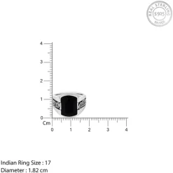 Oxidised Silver Bold Black Ring For Him