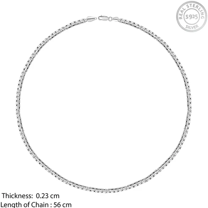 Oxidised Silver Box Chain For Him