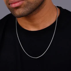 Oxidised Silver Box Chain For Him