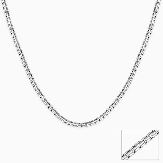 Oxidised Silver Box Chain For Him