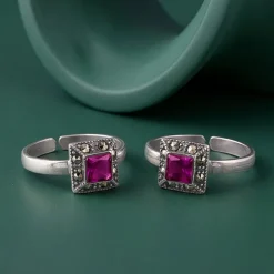 Oxidised Silver Charvi Toe Rings