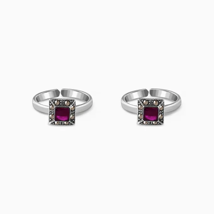 Oxidised Silver Charvi Toe Rings