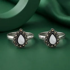Oxidised Silver Darshana Toe Rings