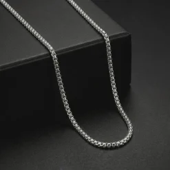 Oxidised Silver Flex Box Chain For Him
