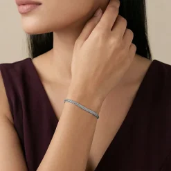 Oxidised Silver Glitter Strand Bracelet