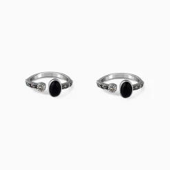 Oxidised Silver Hansika Toe Rings