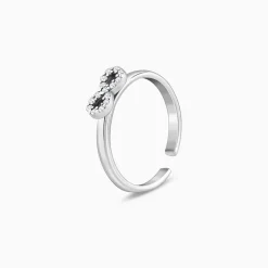 Oxidised Silver Infinity Bling Toe Rings