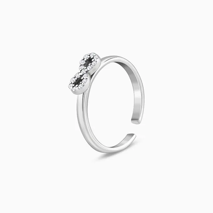 Oxidised Silver Infinity Bling Toe Rings