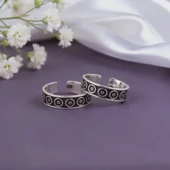 Oxidised Silver Ishani Toe Rings