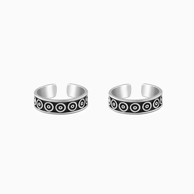 Oxidised Silver Ishani Toe Rings