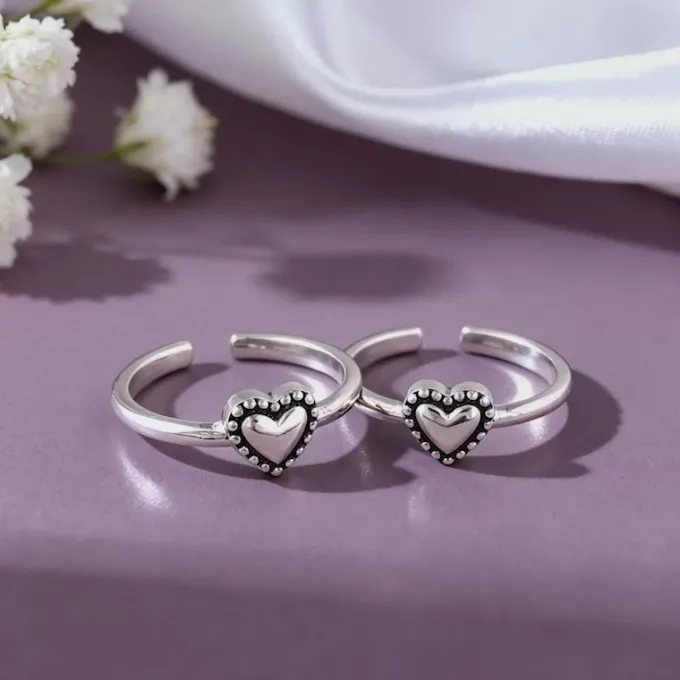 Oxidised Silver Ishika Toe Rings