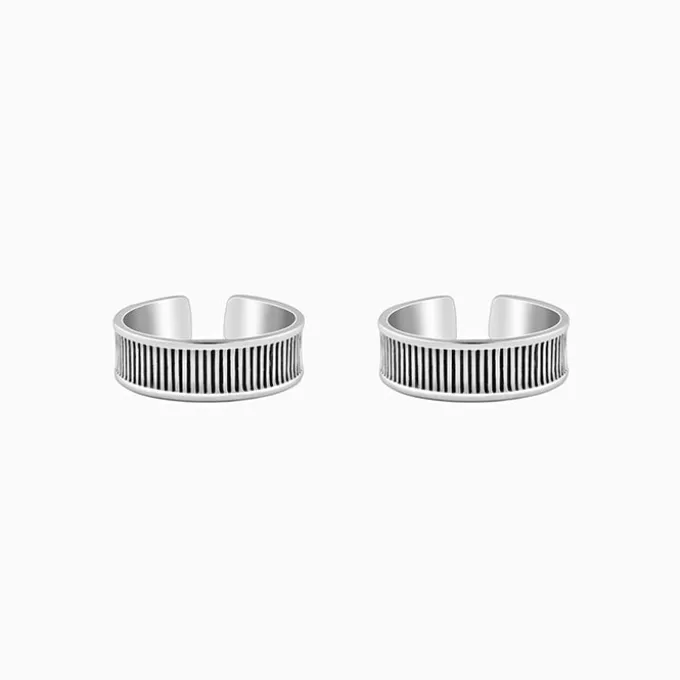 Oxidised Silver Jaya Toe Rings