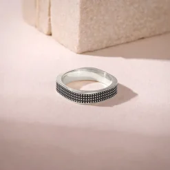 Oxidised Silver Meraki Ring For Him