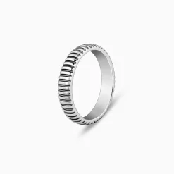 Oxidised Silver Modest Leader Ring For Him