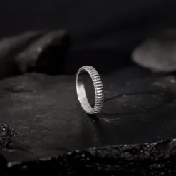 Oxidised Silver Modest Leader Ring For Him