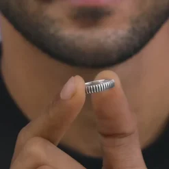 Oxidised Silver Modest Leader Ring For Him