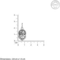 Oxidised Silver Narasimha Crown Pendant With Box Chain For Him