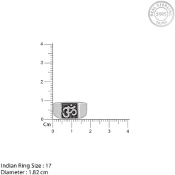 Oxidised Silver Om Ring For Him