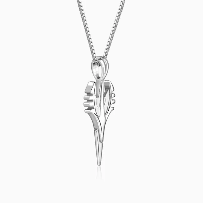 Oxidised Silver Phantom Edge Pendant With Box Chain For Him