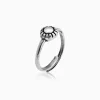 Oxidised Silver Pretty Floral Toe Rings