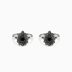 Oxidised Silver Sevanthi Toe Rings