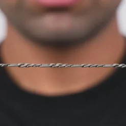 Oxidised Silver Shadow Loop Bracelet For Him