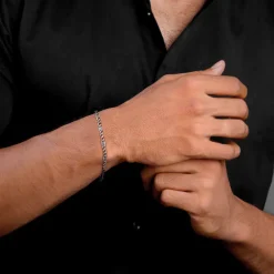 Oxidised Silver Shadow Loop Bracelet For Him