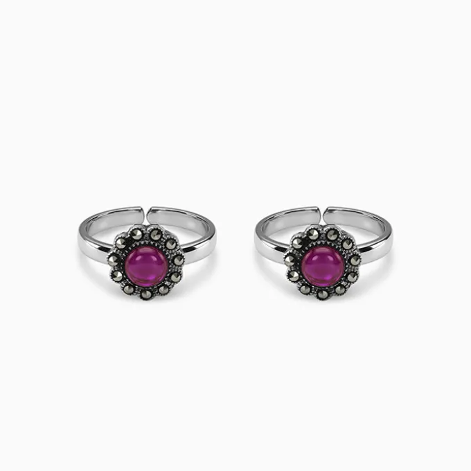 Oxidised Silver Smitha Toe Rings