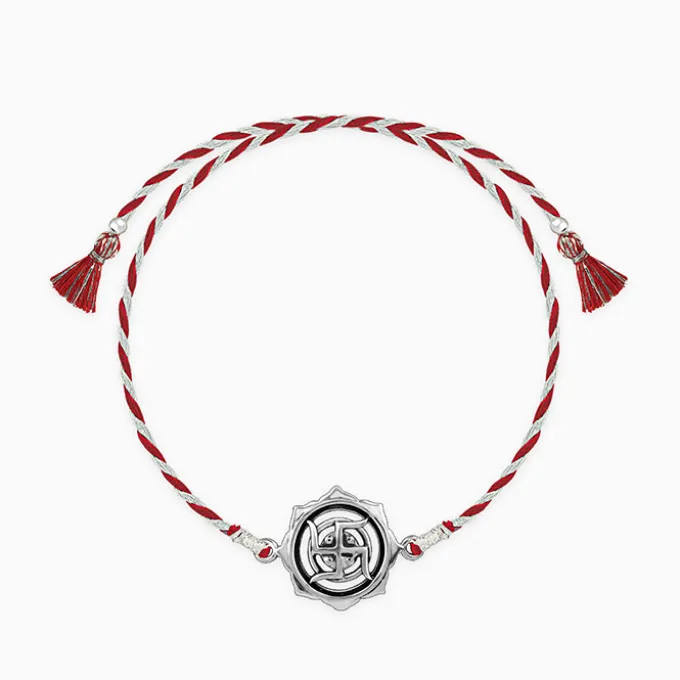 Oxidised Silver Swastika Rakhi
