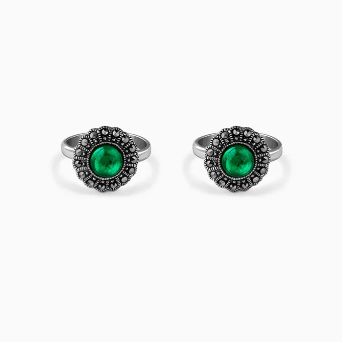 Oxidised Silver Tanishka Toe Rings