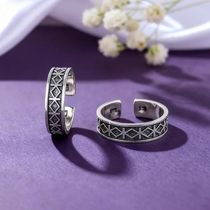 Oxidised Silver Tanya Toe Rings